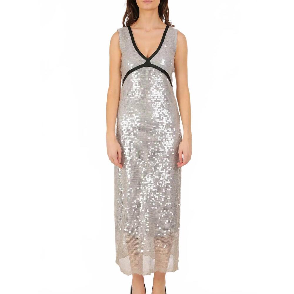 NEW BEULAH talyn sequin dress in silver